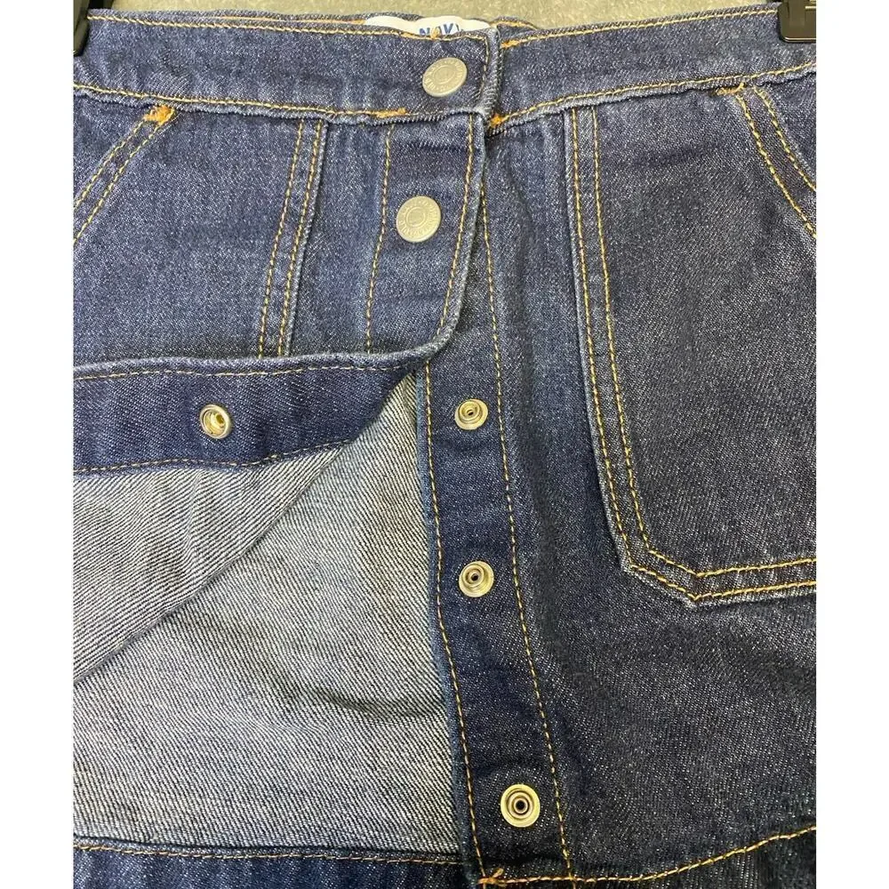 Old Navy Girls Jean Skirt Snap Front Adjustable Waist Size S 6/7 Denim Skirt